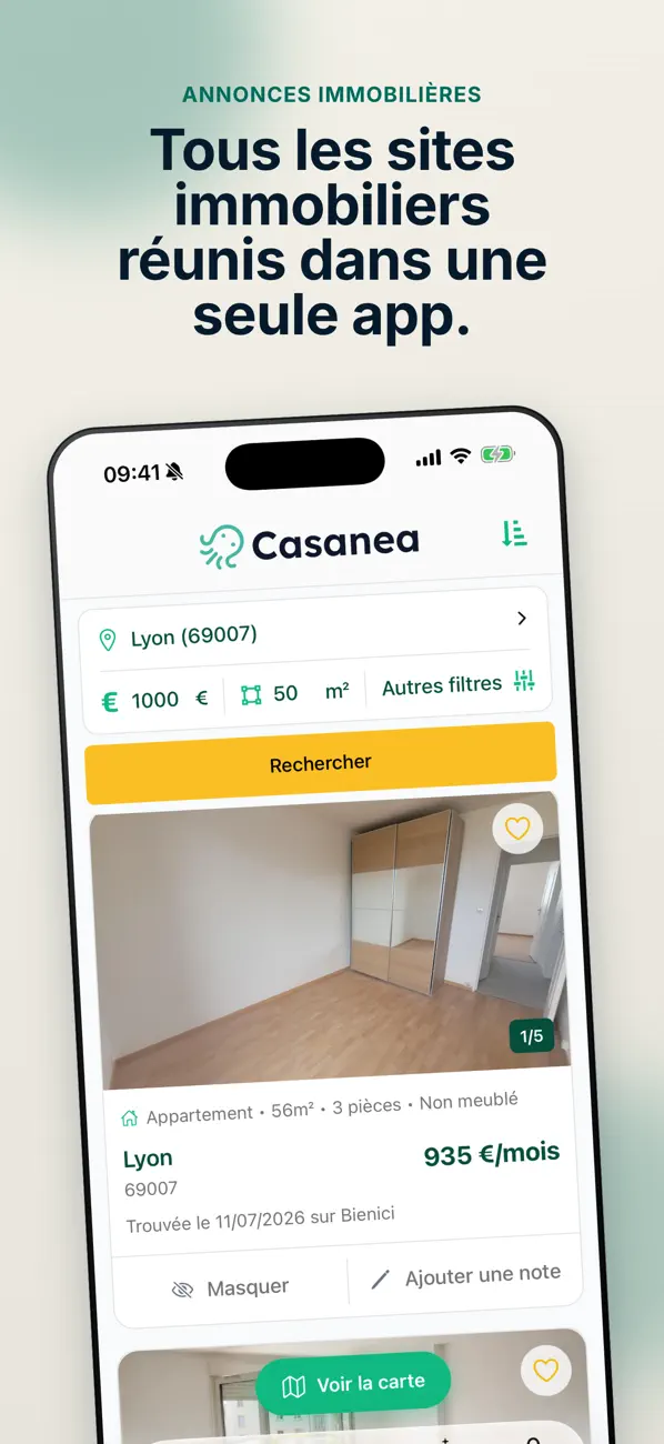 Capture de l’application Casanea publiée sur l’App Store.
